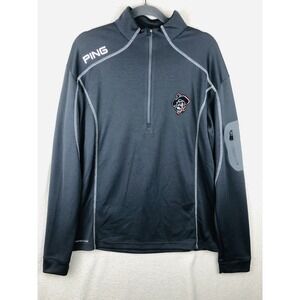 Ping Golf Mens M Gray OSU Cowboys Pistol Pete Half Zip Long Sleeve Pullover